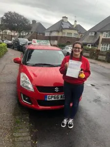 Photo of newly passed student driver in Lewes